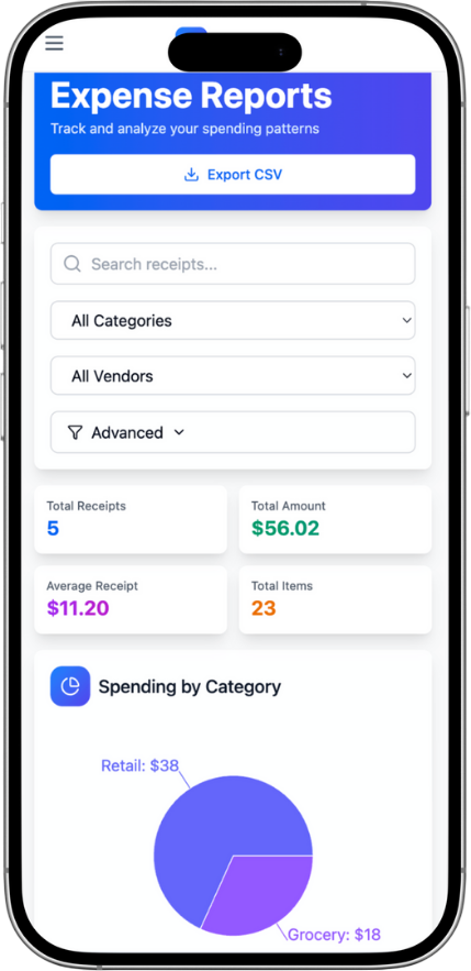 Receipt Scanning Feature